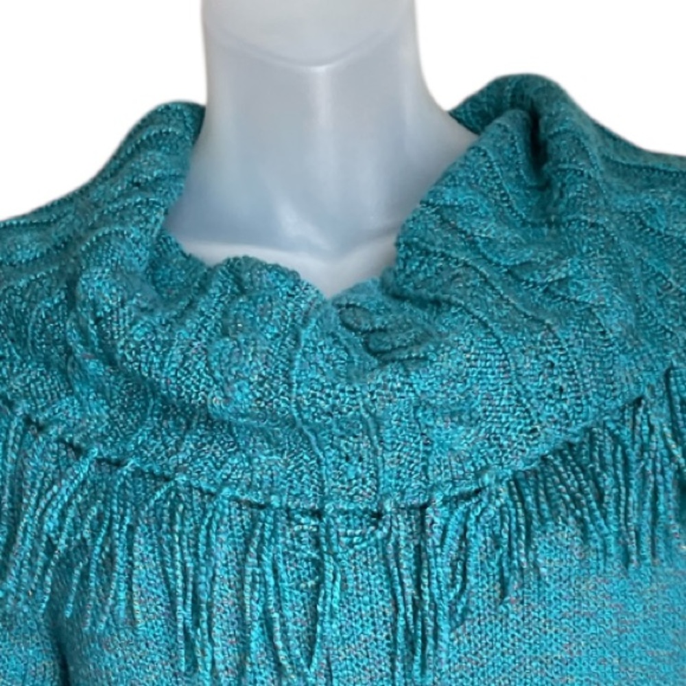 Christopher & Banks fringed cowl neck sweater size small/medium - Picture 2 of 7